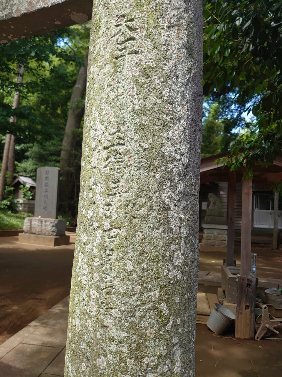 みたらしの池_鳥見神社鳥居柱右