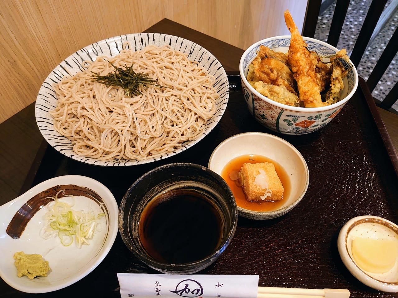 加風_ざる蕎麦と天丼セット