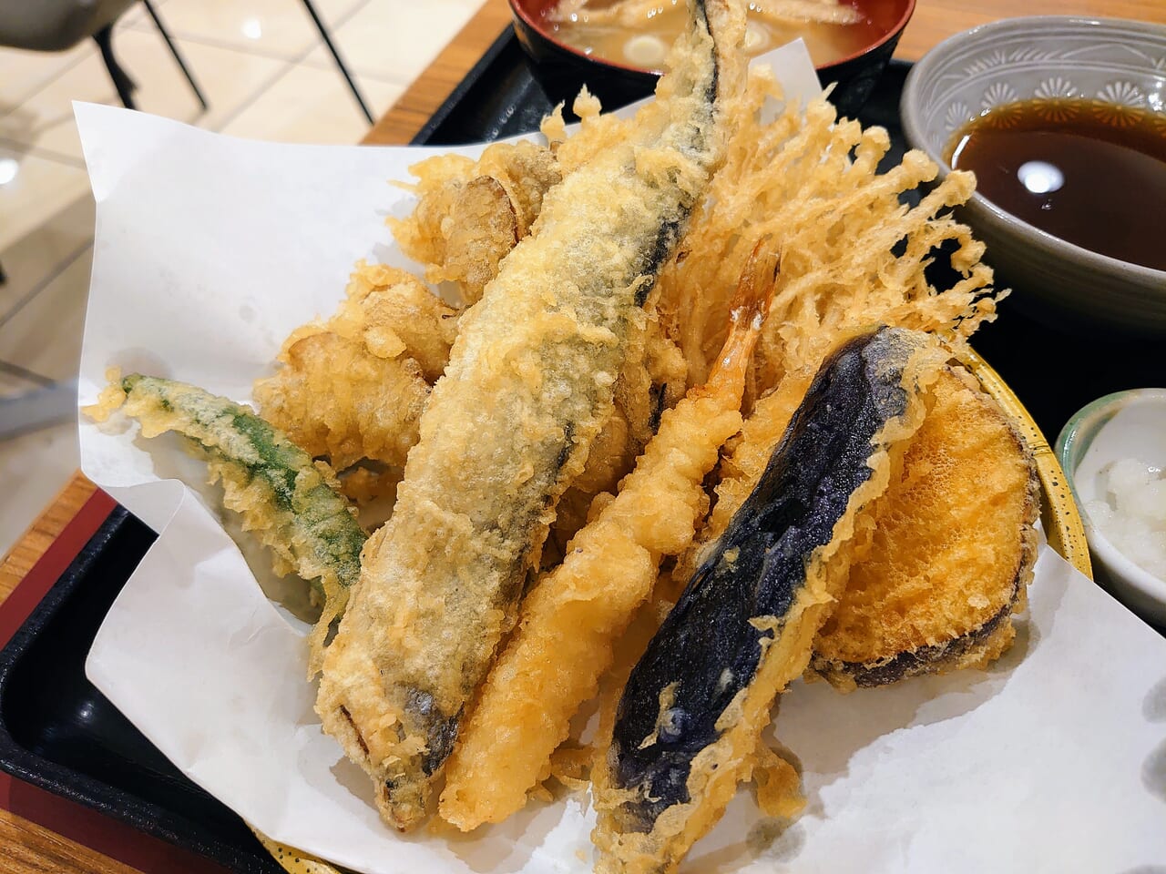 揚げ天まる_秋刀魚と秋野菜天ぷら