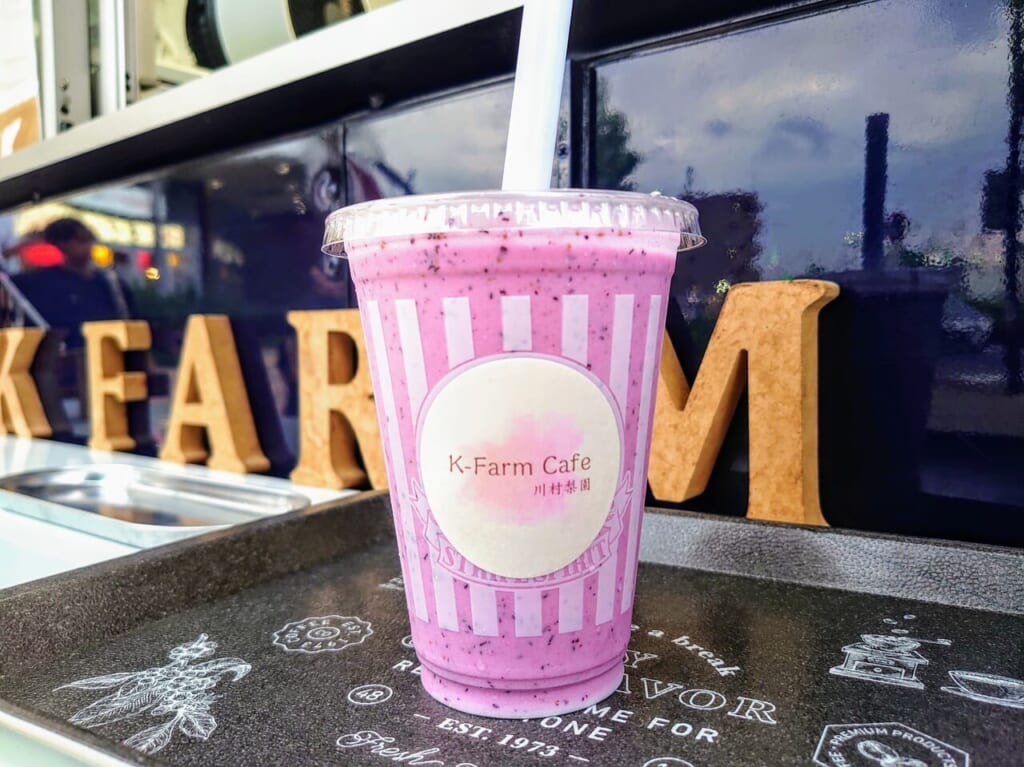 K-Farm Cafe2024年7月_ブルーベリースムージー