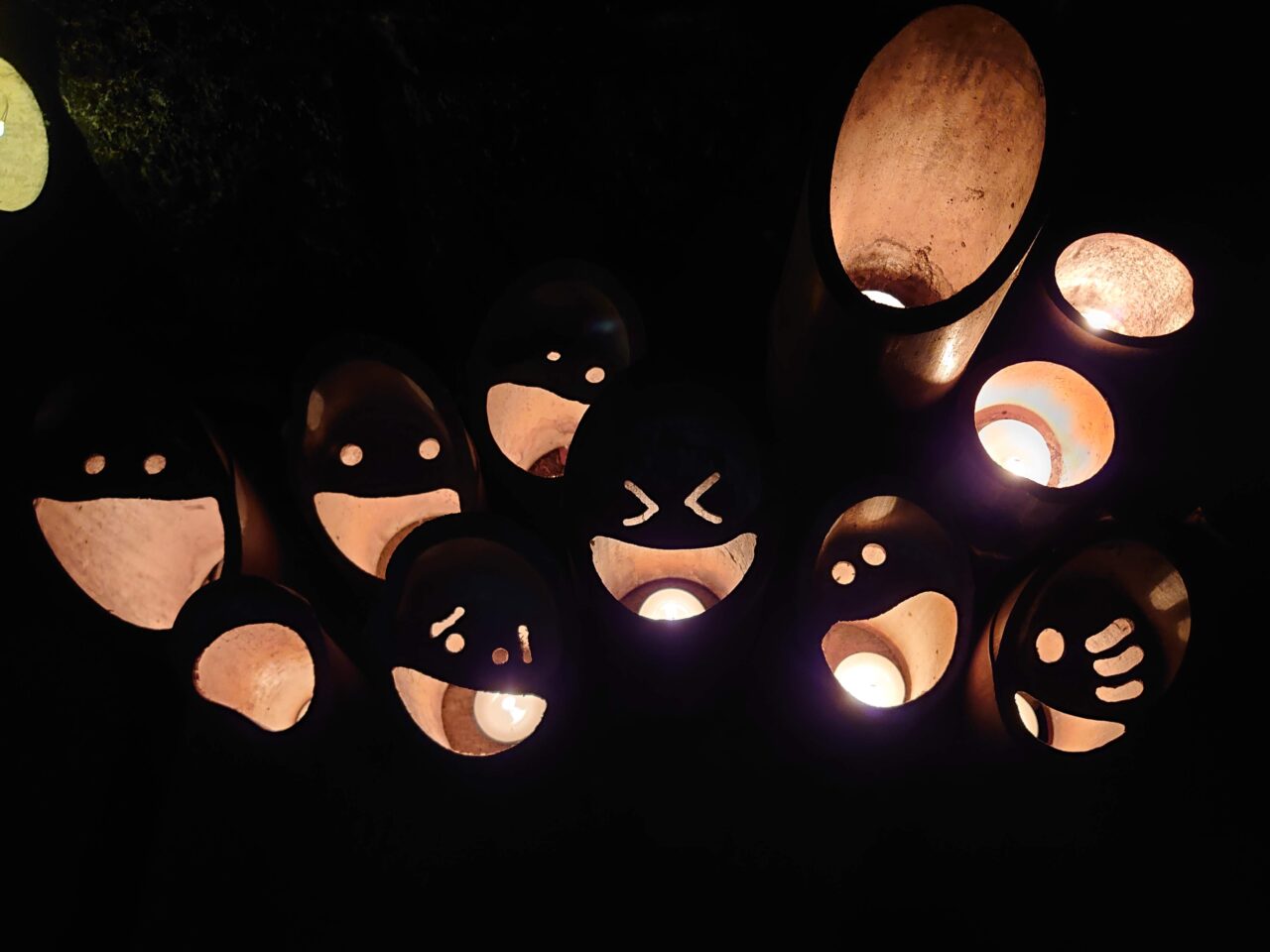 師戸宗像神社大晦日2025_竹灯籠１