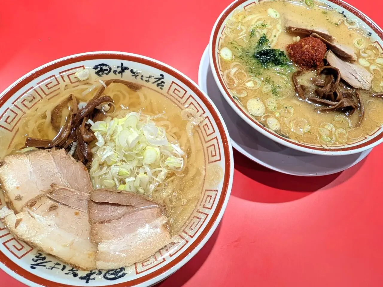 田中そば店千葉NT_冷やかけと辛味噌らーめん
