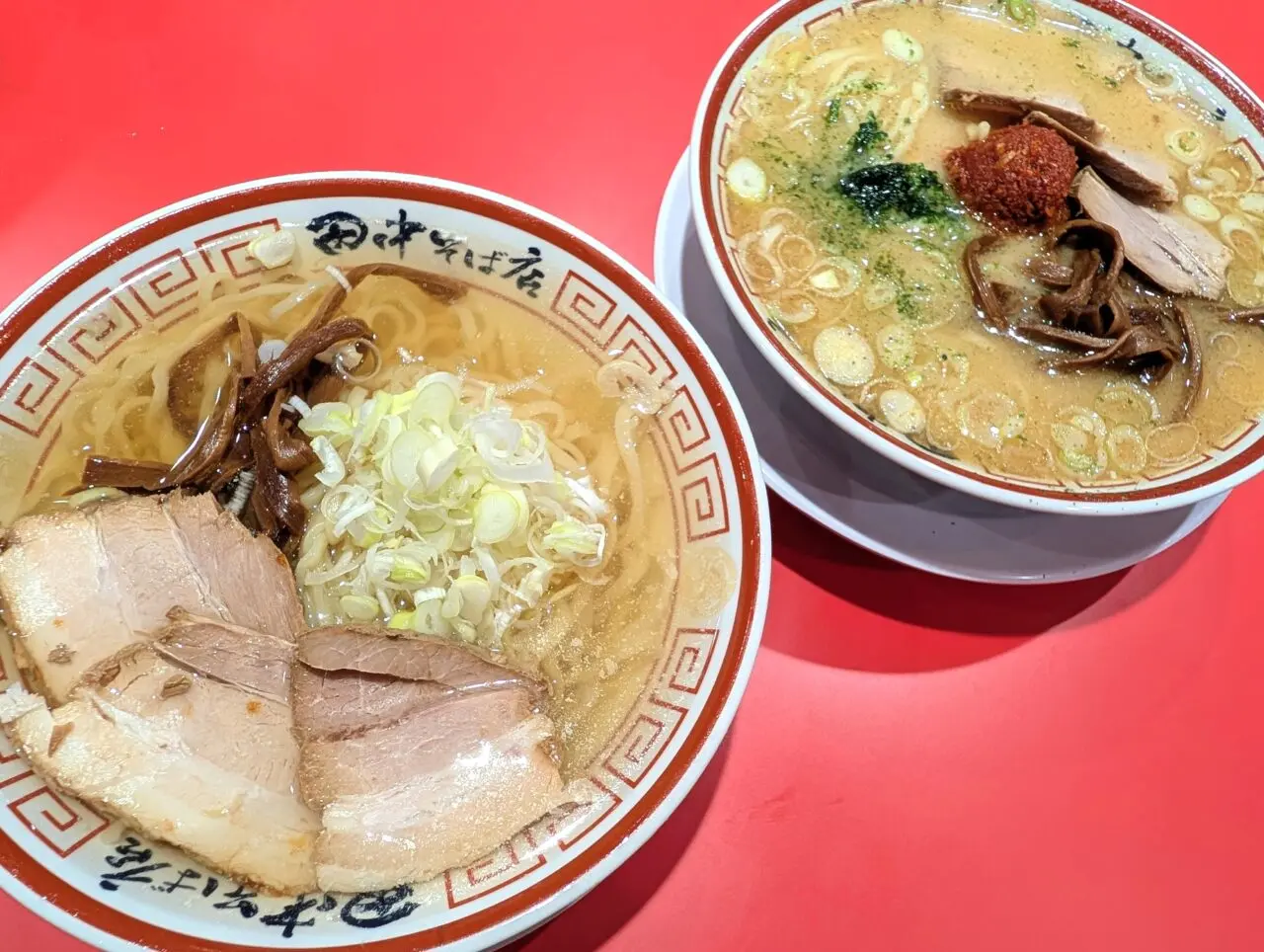 田中そば店千葉NT_冷やかけと辛味噌らーめん